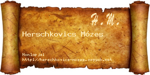 Herschkovics Mózes névjegykártya