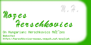 mozes herschkovics business card
